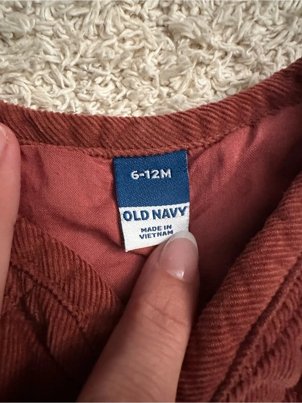 Old Navy Baby Girls Rust Corduroy Sleeveless Romper - 6-12M